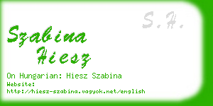 szabina hiesz business card